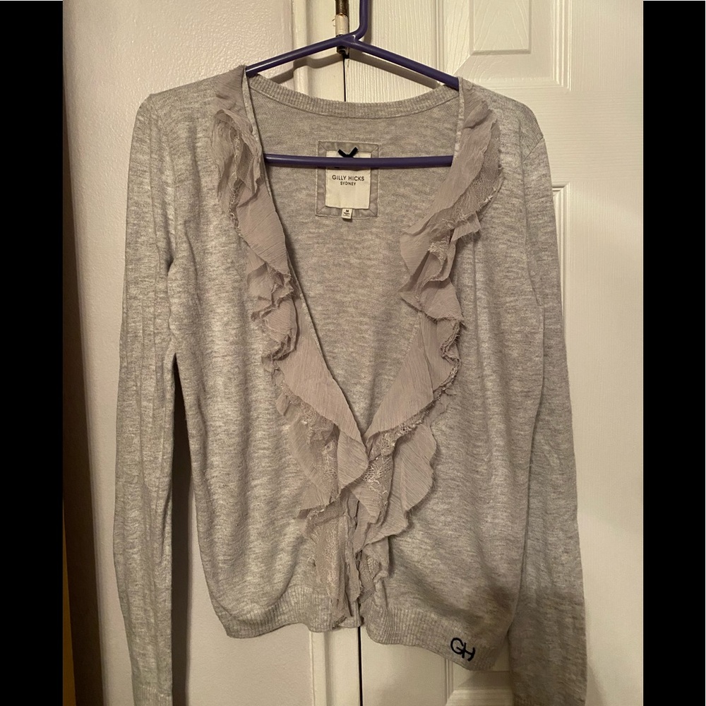 Gilly Hicks Ruffle Front Cardigan